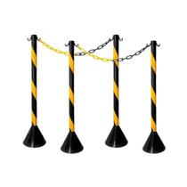 Kit 4 Pedestal Organizador Filas + 10 Mts Corrente Plástica