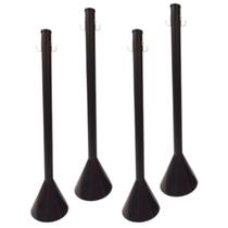 Kit 4 pedestal PVC 90cm Preto p/corrente sinalização e segurança Kit 4 pedestal PVC 90cm Preto p/corrente sinalização e segurança