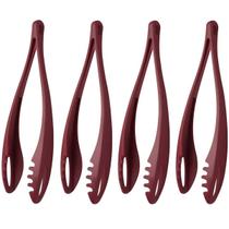Kit 4 Pegadores Pinças Ability Tramontina 29,8cm Salada Massa Multiuso Nylon Vermelho Kit 4 Pegadores Pinças Ability Tramontina 29,8cm Salada Massa Multiuso Nylon Vermelho