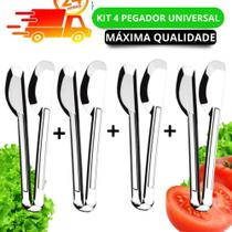 Kit 4 Pegadores Univesal De Aço Inox Para Alimentos Saladas e Frios Para Restaurantes Envio Imediato Kit 4 Pegadores Univesal De Aço Inox Para Alimentos Saladas e Frios Para Restaurantes Envio Imediato
