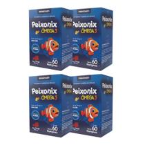 Kit 4 Peixonix Ômega 3 Sabor Cereja 60 Cápsulas - Maxinutri