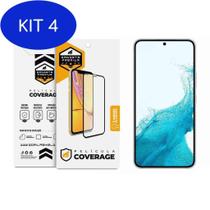 Kit 4 Película Coverage 5D Pro Preta Para Samsung Galaxy S22