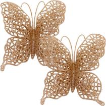 Kit 4 Pendente árvore Natal Borboleta Gold Natalino De 15cm Kit 4 Pendente árvore Natal Borboleta Gold Natalino De 15cm