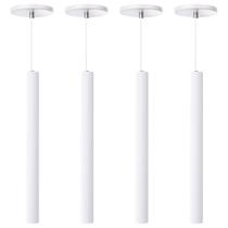 Kit 4 Pendente Luminária Tubo Branco 40 Cm