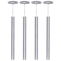 Kit 4 Pendente Luminária Tubo Escovado 50 Cm