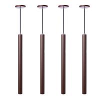 Kit 4 Pendente Luminária Tubo Marrom 40Cm Canopla 6cm