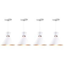 Kit 4 Pendente Lustre Luminária Berlim 23cm Branco Kit 4 Pendente Lustre Luminária Berlim 23cm Branco