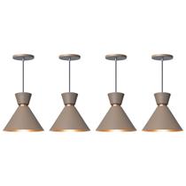 Kit 4 Pendente Lustre Luminária Berlim 23cm Fendi