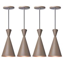 Kit 4 Pendente Lustre Luminária Londres Fendi