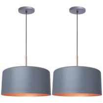 Kit 4 Pendente Lustre Luminária Madri Cinza