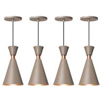 Kit 4 Pendente Lustre Luminária Mini Pequim 24cm Fendi