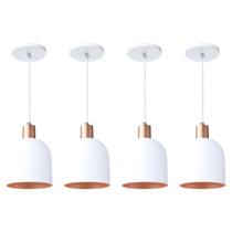 Kit 4 Pendente Lustre Luminária Open Branco