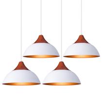 Kit 4 Pendente Lustre Luminária Panamá Branco