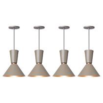 Kit 4 Pendente Lustre Luminária Rio Fendi