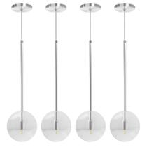Kit 4 Pendente Lux Globo Cristal Vidro Escovado + Led Kit 4 Pendente Lux Globo Cristal Vidro Escovado + Led