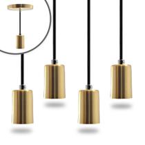 Kit 4 Pendente Soquete Copinho E27 Dourado
