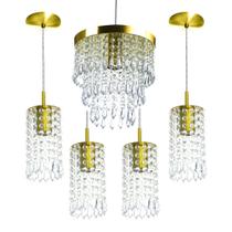 Kit 4 Pendentes Clearcrillic + Pendente Manucrillic Gold