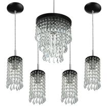 Kit 4 Pendentes Clearcrillic + Pendente Manucrillic Preto