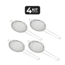 Kit 4 peneira inox 8 cm d.