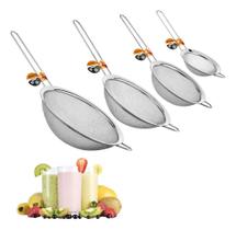 Kit 4 Peneiras De Inox Utensílios De Cozinha 10 14 16 20 Cm Kit 4 Peneiras De Inox Utensílios De Cozinha 10 14 16 20 Cm