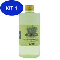 Kit 4 Perfume Para Interiores Alecrim & Capim Limão 500 Ml