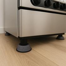 Kit 4 Pés Bases Protetora Suporte Mesa Sofá Fogão Risco Evita Máquina Lavar Anti Vibração Arranha