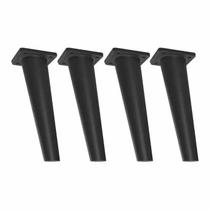Kit 4 Pés Com parafuso Retro Para Moveis Cozinha Quarto Sala Antiumidade 27 cm PRETO