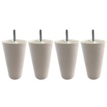 Kit 4 pés Cônicos 11cm Para Cama Box - Branco