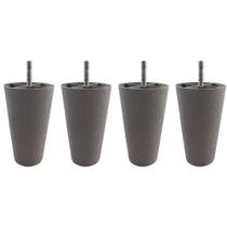 Kit 4 pés Cônicos 11cm Para Cama Box - Cinza