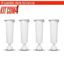 Kit 4 Pés de Armário Brancos Ajustáveis 14 a 17cm Pés para Móveis de Alta Qualidade