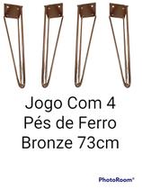 Kit 4 Pés De Ferro Hairpin Legs 73 cm Bronze Medcombo