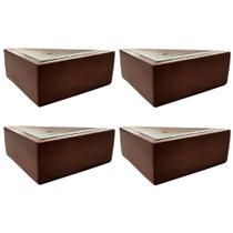 Kit 4 Pés de Madeira em L para Sofá 12cm - Mozzelar