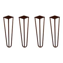 Kit 4 Pés de Metal 25 CM Hairpin Legs Rack e Puffs Bronze G41