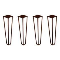 Kit 4 Pés de Metal 30 CM Hairpin Legs Mesa de Canto Rack e Puffs Bronze G41