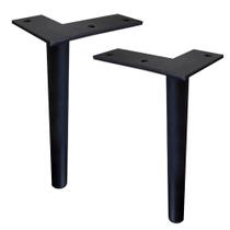 KIT 4 Pés de Metal L 18cm Lateral Champagne Preto Fosco Multiuso Armário Sofá Cama Casa Cozinha Moderna