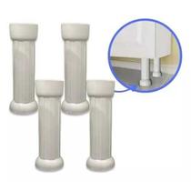 Kit 4 Pés P/ Armário Regulavel 130mm Branco/Cinza com Parafuso Kit 4 Pés P/ Armário Regulavel 130mm Branco/Cinza com Parafuso