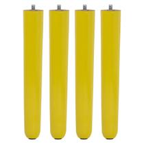 Kit 4 Pés Palito Amarelo 25 cm com Rosca Metal para Móveis D10 - D'Rossi Kit 4 Pés Palito Amarelo 25 cm com Rosca Metal para Móveis D10 - D'Rossi