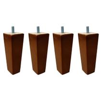 Kit 4 Pés Palito Quadrado Madeira 12cm - Mozzelar