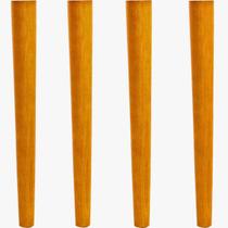 Kit 4 Pés Palitos 40cm Mel Verniz Madeira para Móveis Poltro Kit 4 Pés Palitos 40cm Mel Verniz Madeira para Móveis Poltro