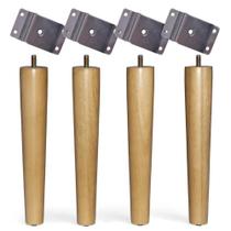 Kit 4 Pés Palitos De Madeira Para Moveis Armarios Poltrona de 23 cm