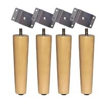 Kit 4 Pés Palitos De Madeira Para Moveis Armarios Poltrona Sofa de 15 cm