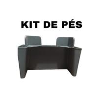 Kit 4 Pés Para Guarda Roupas Armários Roupeiros Plástico Forte e Resistente Móveis Ivy Cor:Cinza