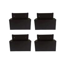 Kit 4 Pés Plátisco Retangular 5x10 Cm Preto