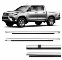 Kit 4 Pestana Externa Cromada Toyota Hilux 2016 até 2024 Kit 4 Pestana Externa Cromada Toyota Hilux 2016 até 2024