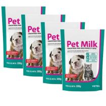 Kit 4 Pet Milk 300g P/ Cães Gatos Substitui O Leite Materno - Vetnil