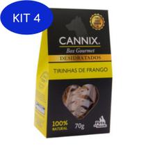 Kit 4 Petisco Natural Cães Cannix Gourmet Tirinhas De Frango