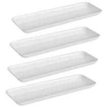 Kit 4 Petisqueiras Retangulares Prato De Petisco Coza Grande Branco Kit 4 Petisqueiras Retangulares Prato De Petisco Coza Grande Branco