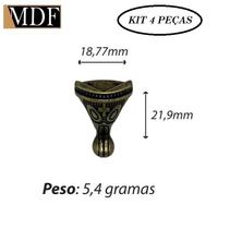 Kit 4 Pezinho Medio para Caixa e Bandeja Ouro Velho