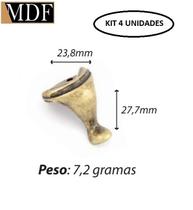 Kit 4 Pezinho Ondulado Liso 2,38 X 2,77cm Caixa e Bandeja Artesanato