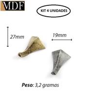 Kit 4 Pezinho Reto Liso 1,9 X 2,7cm Caixa e Bandeja Artesanato